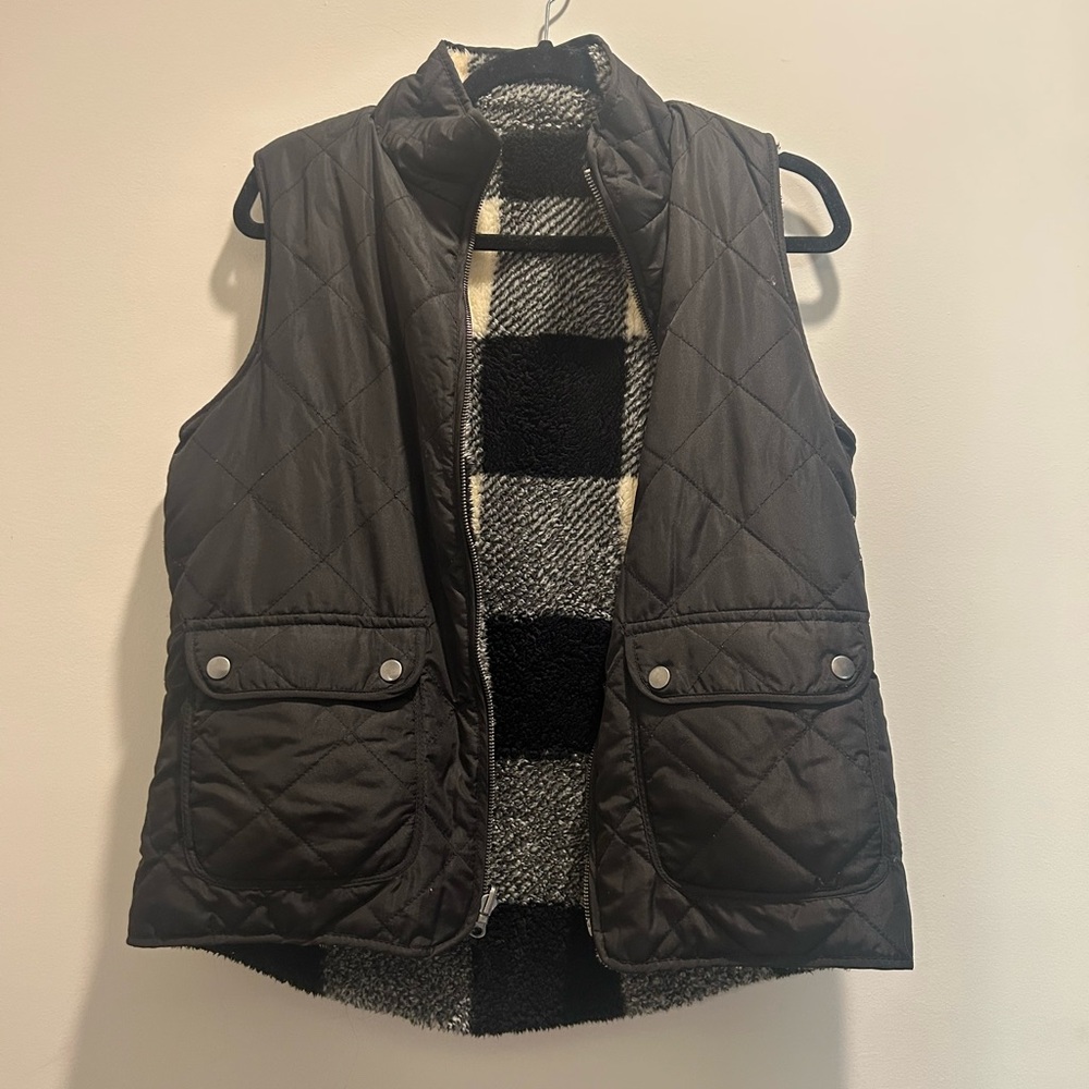 Thread & Supply Fuzzy Black and Cream Jacket